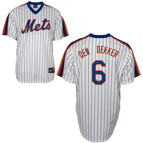 Matt den Dekker #6 MLB Jersey-New York Mets Men's Authentic Home Cooperstown White Baseball Jersey